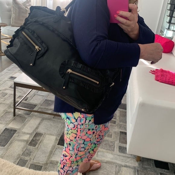 Authentic GUCCI Handbag Black Calfskin Leather Ruffles Sabrina Boston EUC - Picture 9 of 15